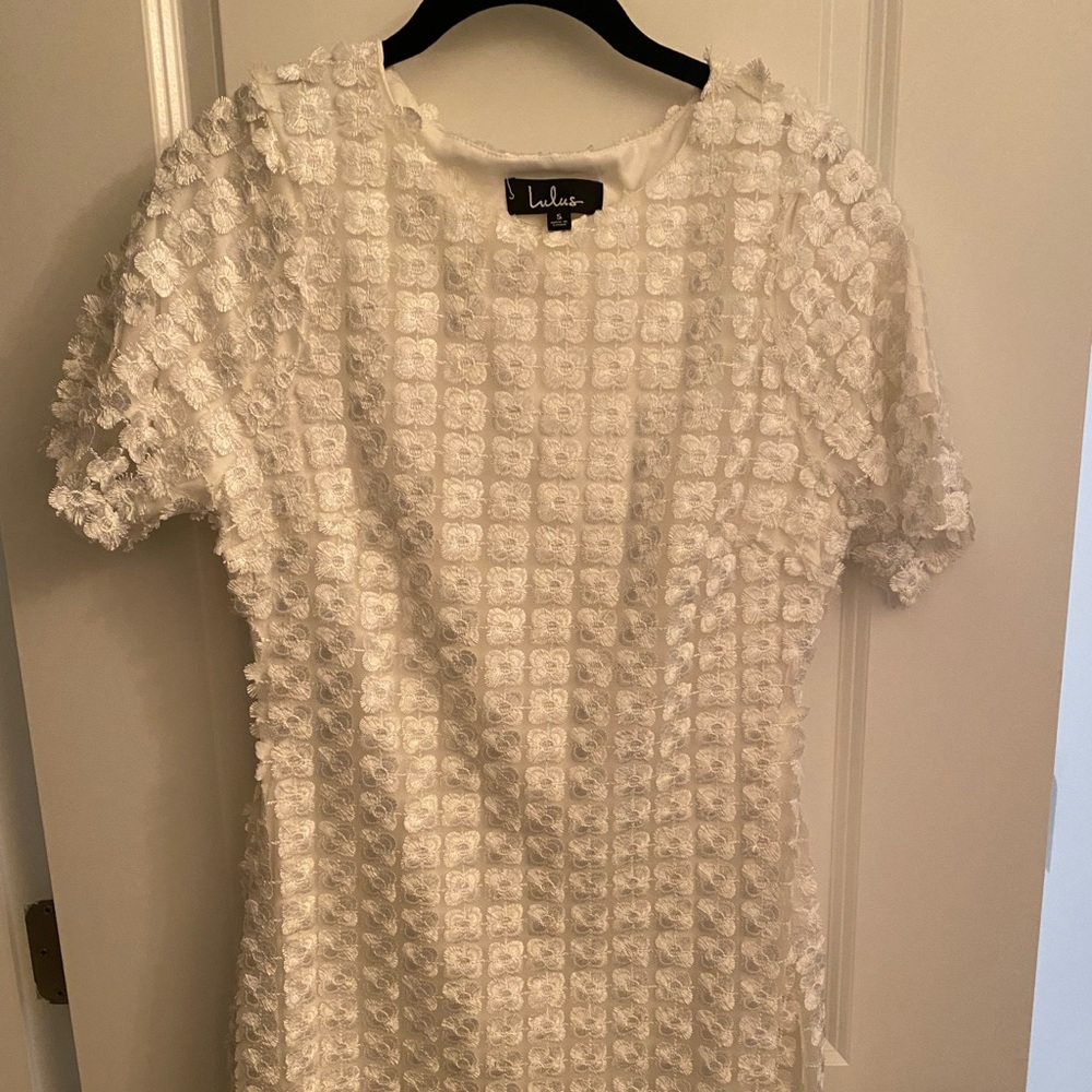 White Lulu’s brand dress. Perfect for the bride to be!